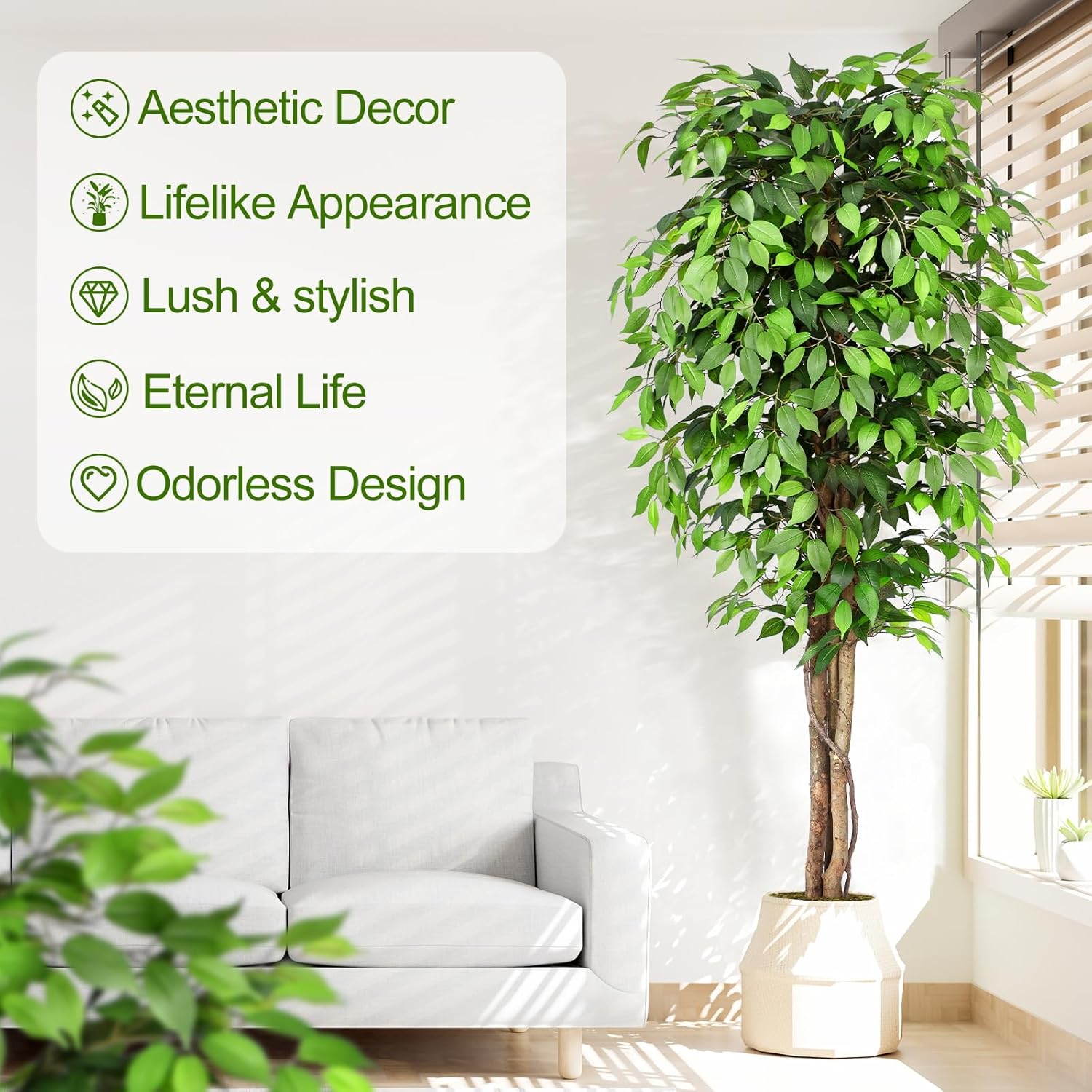 Realistyczny sztuczny drzewko  – Fiddle Leaf Fig recenzja i cena
